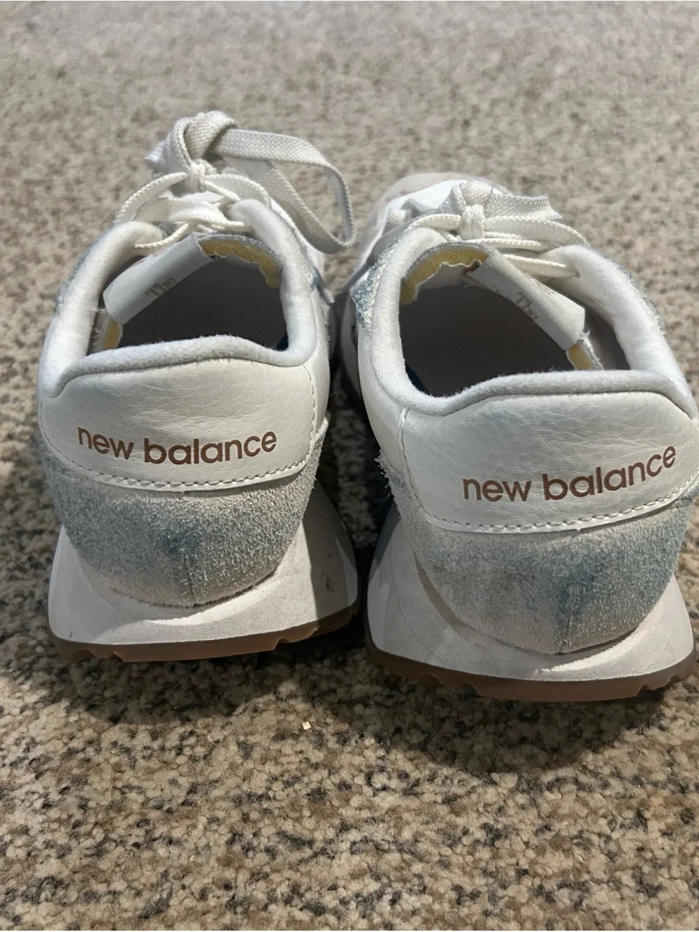 Women’s New Balance White Leopard-Print Casual Sneakers